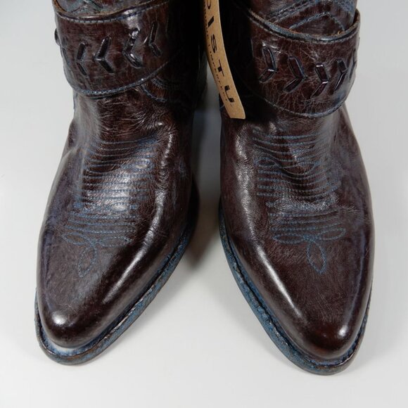 BED STU Tania Ankle Harness BOOTS Size 9.5 Leather Teak Rustic Western NEW $295 - Picture 5 of 16